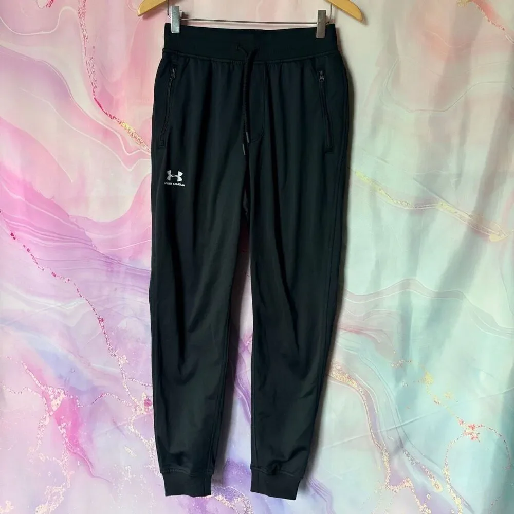 Under Armour S Black Jogger Sweatpants Sporty Athletic Athleisure Preppy Running